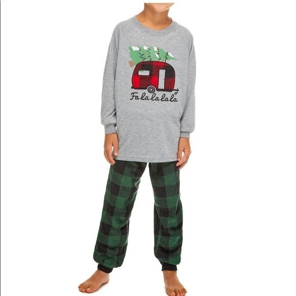 FAMJAMS Kids Camper Holiday Pajamas 2‎ Pc Set L - Picture 1 of 7